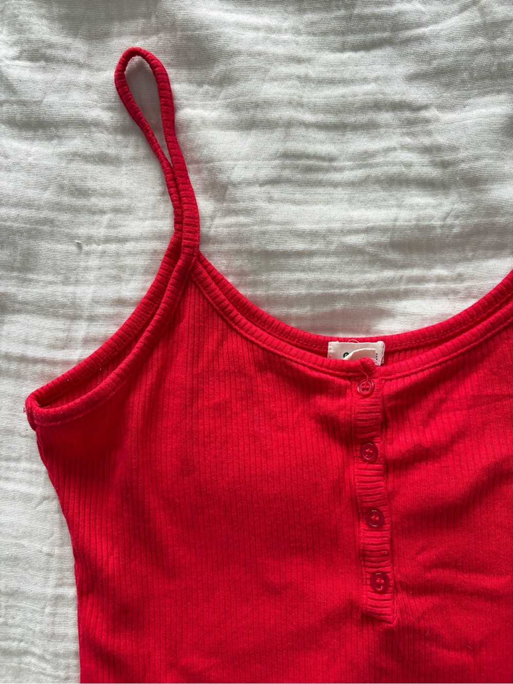Garage Red Ribbed Bodysuit - Picture 3 of 5